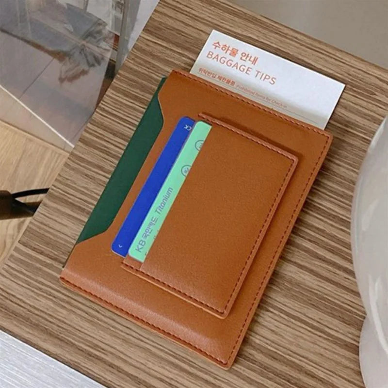 Unisex Passport Cover - Waterproof PU Leather with Multi-Slots - Portable Card Holder for Women & Men