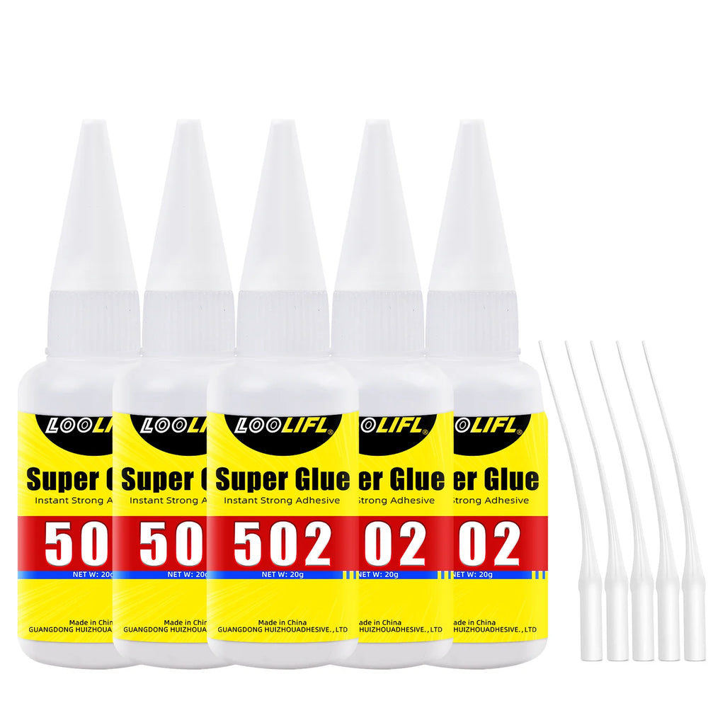 Loolifl 502 Super Glue 20g Cyanoacrylate Adhesive Household Quick Dry Waterproof Glue for Daily Repair DIY Craft Multi-Purpose