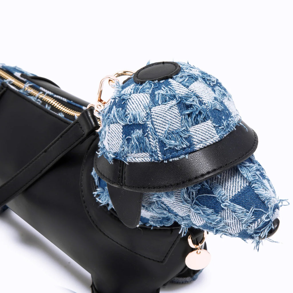 Ladies' new cute blue small dog bag personalized doll animal bag color blocked crossbody bag fashionable single shoulder handbag