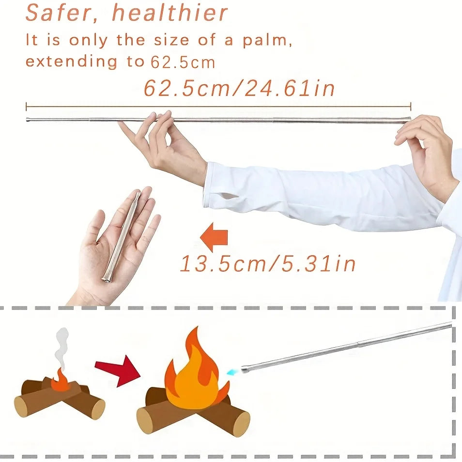1/2/4pcs Outdoor Cooking Blowpipe, Telescopic Camping Fire Blower, Portable Survival Tool, Essential for Picnic Cooking