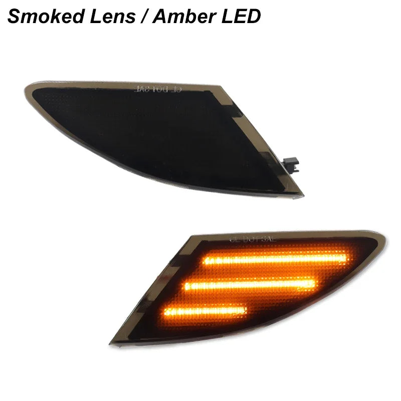 iJDM Amber Full LED Front Bumper Side Marker Lights For 2006-2010 Mercedes-Benz W251 R-Class,Replace OEM Amber Front Sidemarkers