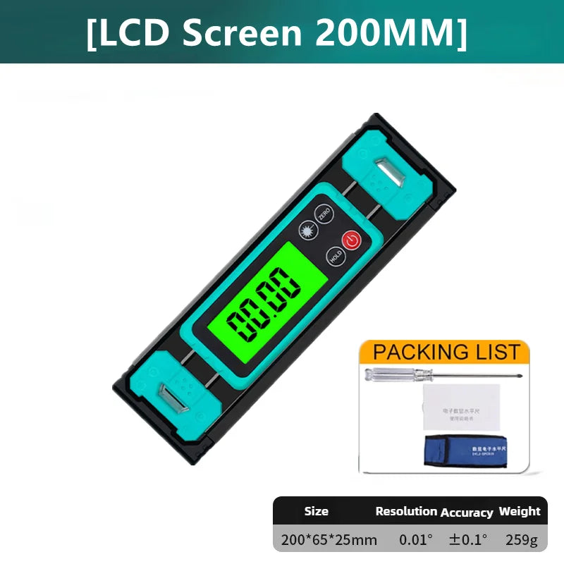 Digital Electronic Level  with LCD Screen Multi-functional High-Precision Magnetic Level with Gradients Portable Gauging Tool