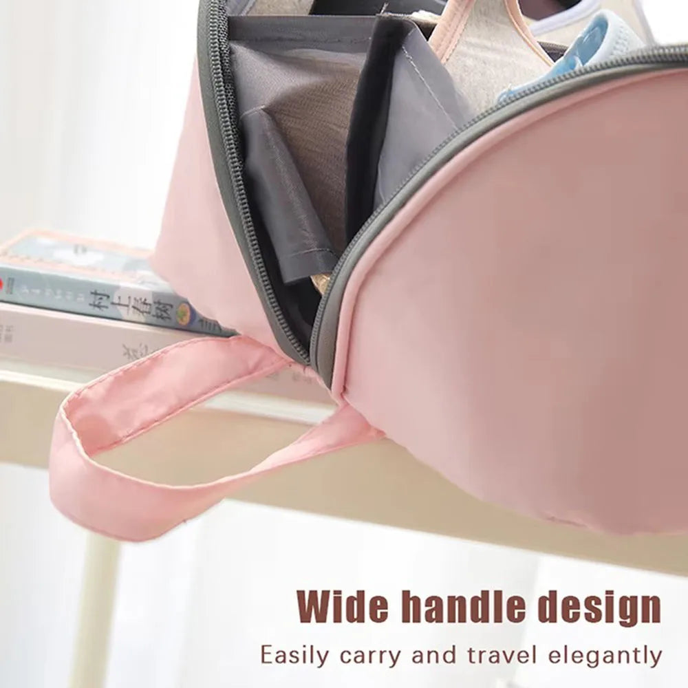 1pc Pink/Grey Underwear Socks Storage Bag Portable Zipper Bras Organizer For Traveling Women's Lingerie Underwear Accessories