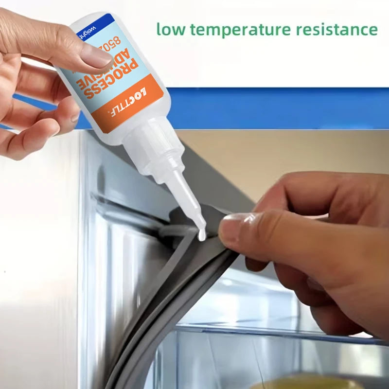 50g Refrigerator Repair Glue Fast Drying Strong Adhesive for Drawers Brackets  Seals Glass Doors Low Temp  Nozzle - Transparent