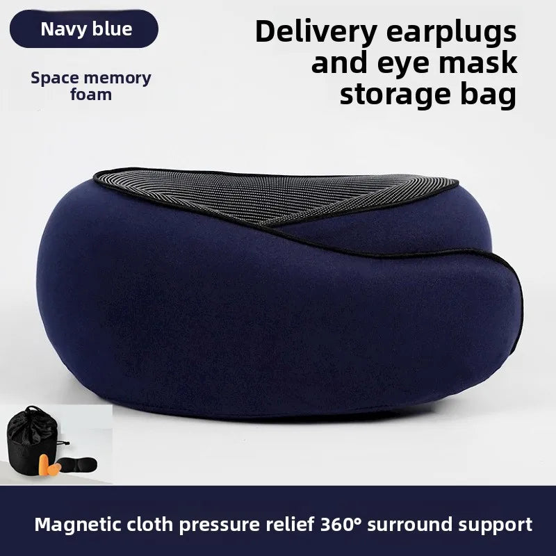Soft Memory Foam U Neck Pillow Lightweight Foldable Airplane Travel Car Rest Cervical Support Sleeping Pillow