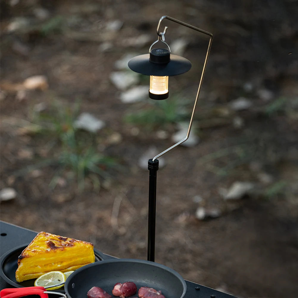 IGT Table Lantern Stand Aluminum Alloy Camping Light Holder Multifunctional Lamp Hanging Pole for Picnic Hiking Fishing
