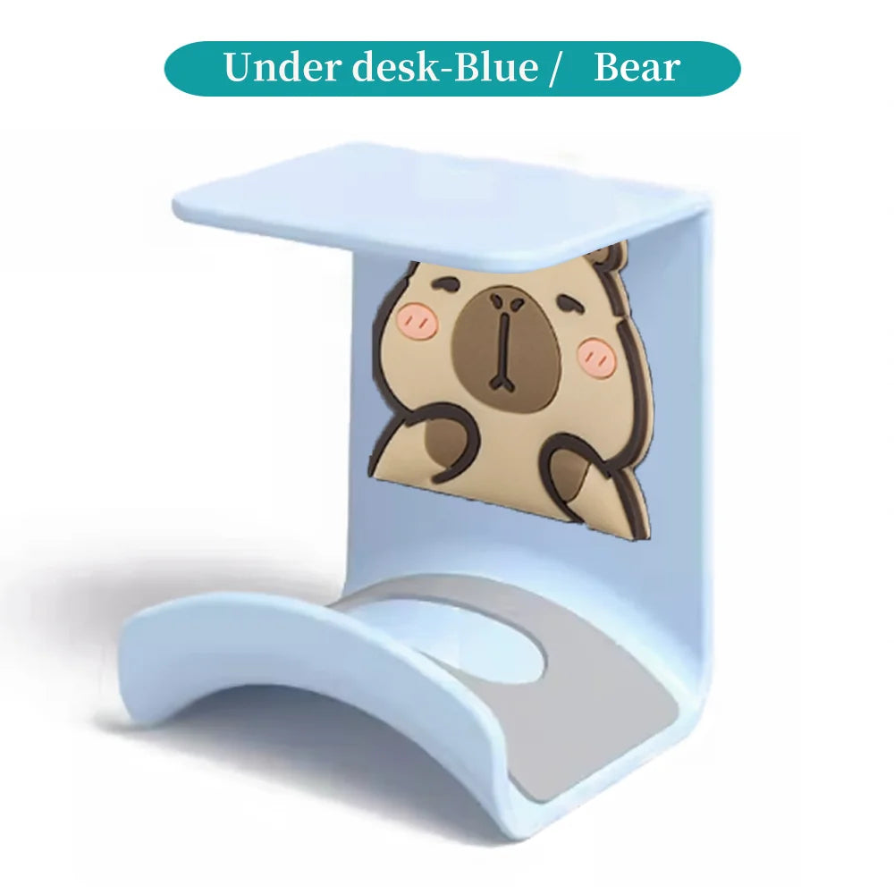 Universal Headphone Stand No Punching Plastic Wall Mount Hanger Under Desk Headset Rack Holder Support for Gaming Earphone