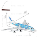 1/160 A380 for ANA Blue Turtle Airplane Model Kits(18 inches) with Display Stand for Adult Aviation Gifts or Aircraft Collection