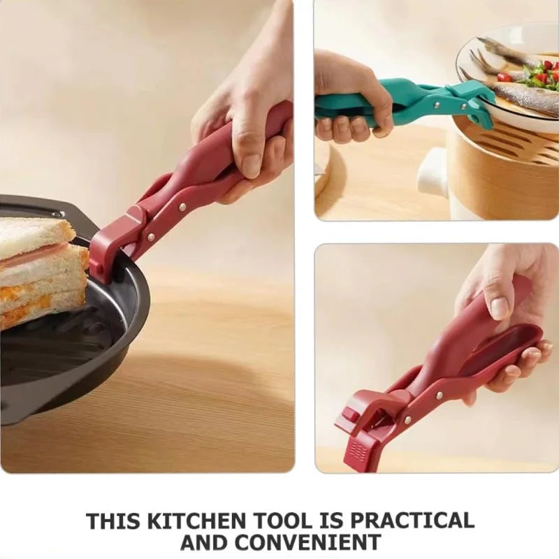 Anti-Scald Hot Plate Gripper Bowl Dish Clips Cooking Clamp Holder Silicone Anti Slip Tongs For Kitchen Dish Bowls Plates