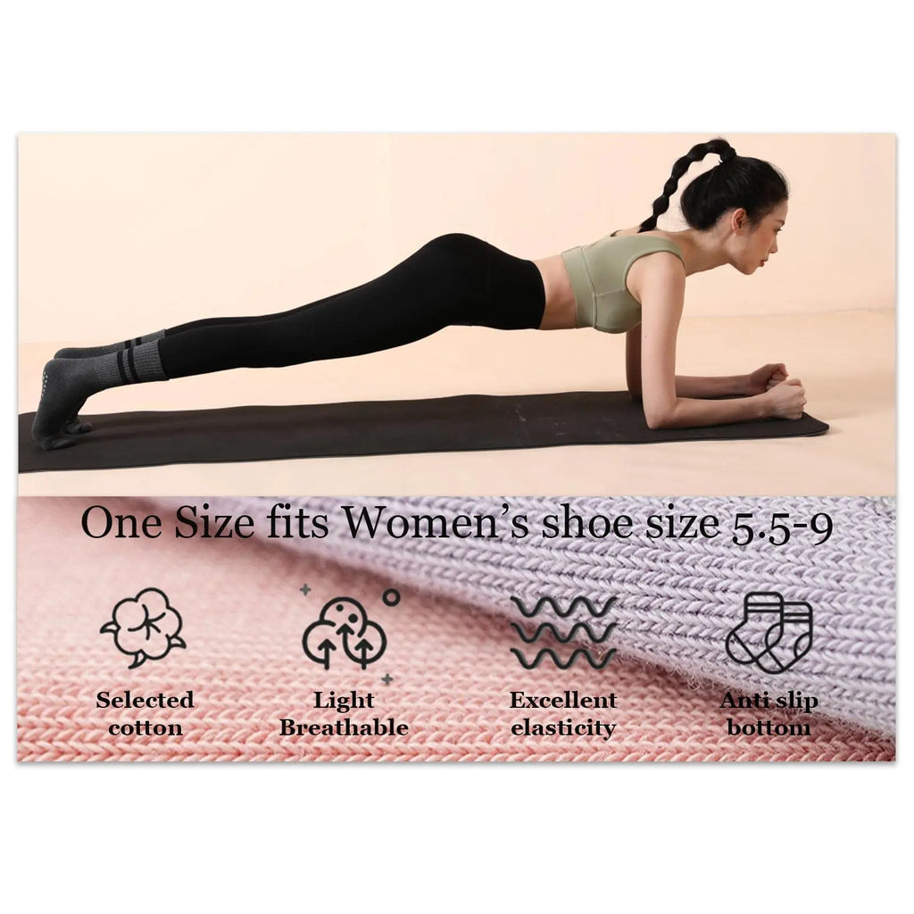 4pairs   Cross-Border Professional Yoga Socks,  Cotton Strapping Silicone Anti-Slip Pilates Fitness Dance Floor Socks