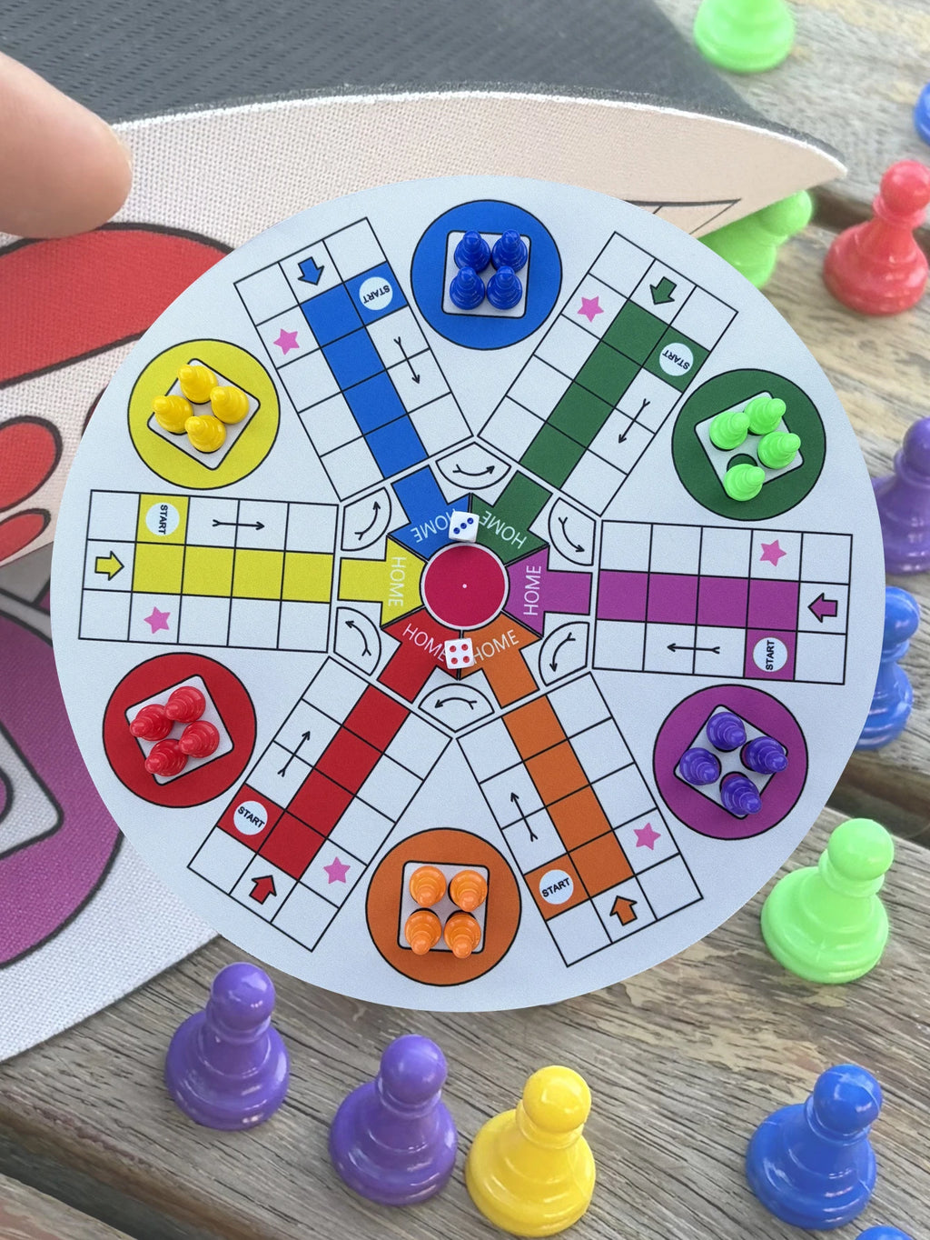 New Round Ludo Board Game Classic Strategy Game For 2-6 Players with Clearly Marked Sections Colorful Family Game Night Activity