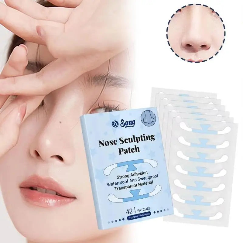 42Pcs Invisible Nose Shrink Patch Shrinking Nose Wing Stickers For Cosplay Special Nose Shrink Beauty Strips Nose Shaper Lifting