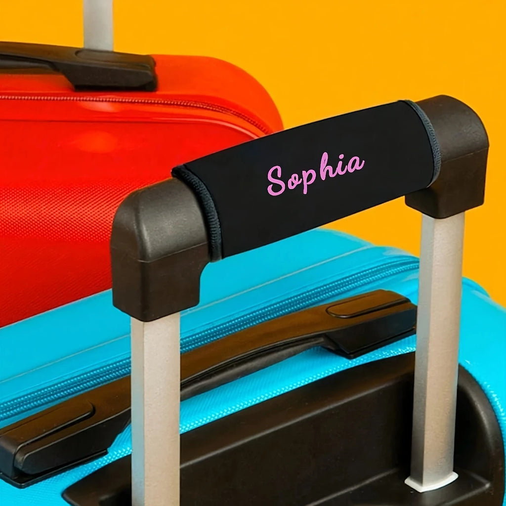 Custom Name Luggage Handle Cover, Custom Luggage Handle Cover with Text, Custom Luggage Wrap, Mother's Day Gift, Easter Gift