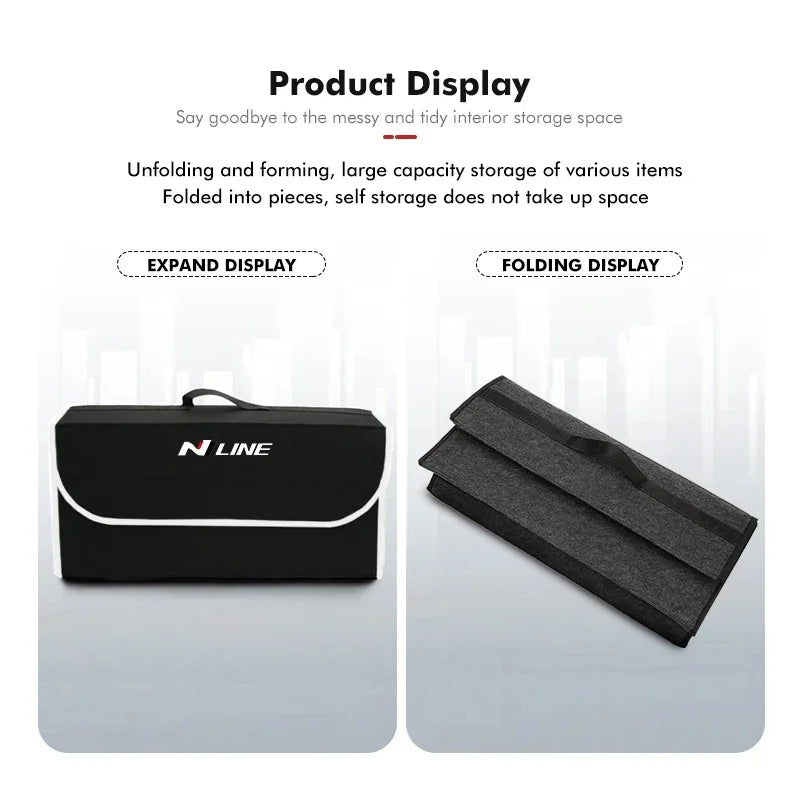 Car Trunk Organizer Box Large Capacity Folding Storage Bag For Hyundai IONIQ Nexo Palisade Elantra Sonata Grandeur Tucson HB20