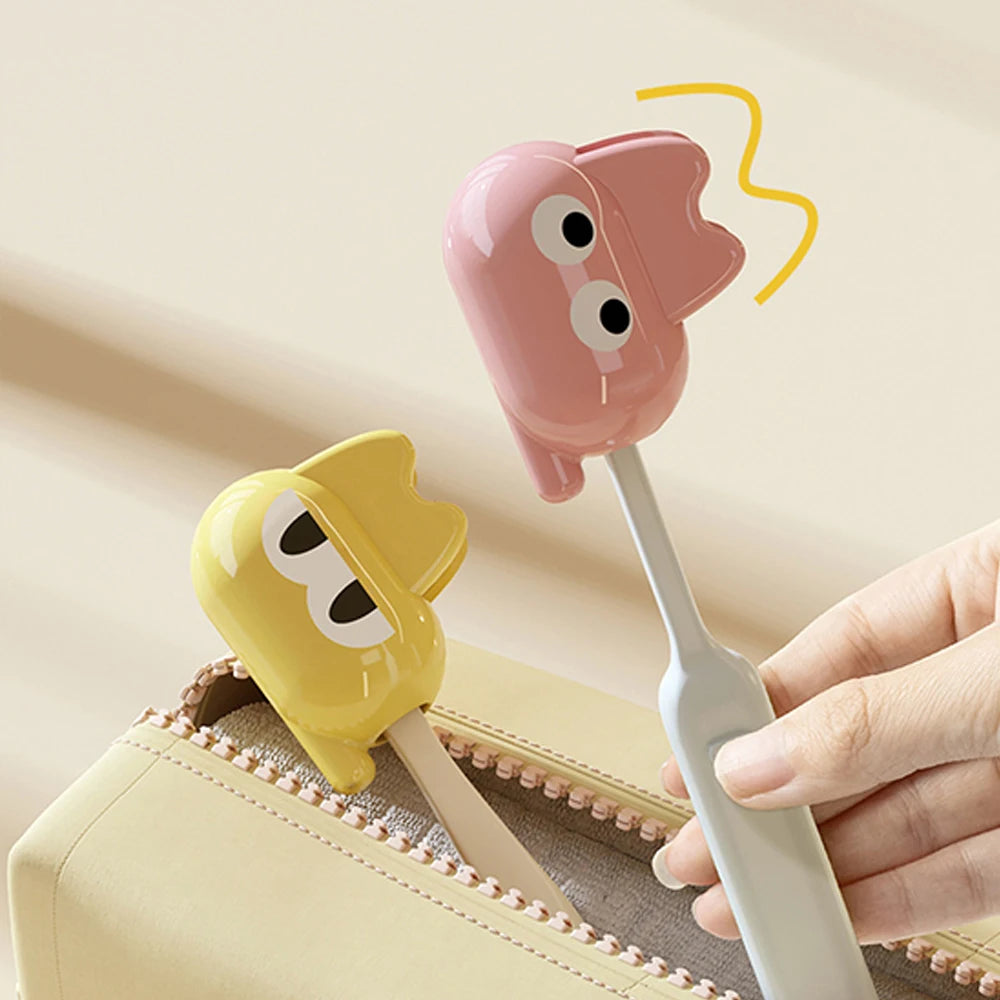 Kawaii Cat Toothbrush Head Cover, Dopamine Color Dustproof Toothbrush Protective Cap for Travel Bathroom