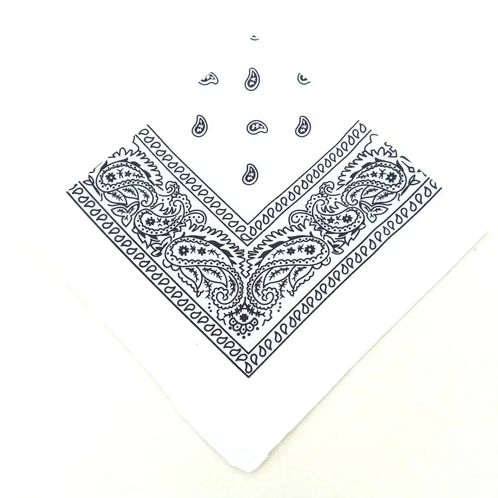 1/2PCS Fashion Hip Hop 100% Cotton Bandana Square Scarf 55cm*55cm Black Red Paisley Headband Printed For Women/Men/Boys/Girls