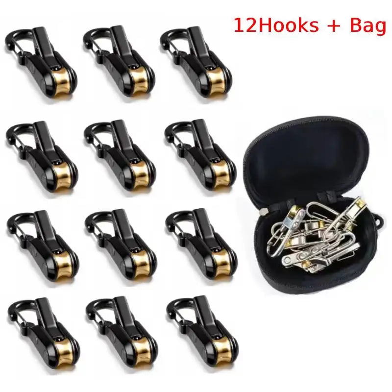 Roller Hook Rope Tensioning Tool with Roller Hook & Safety Buckle, Fits 4-6mm Diameter Rope, Camping Tent Ropes Securing Tool