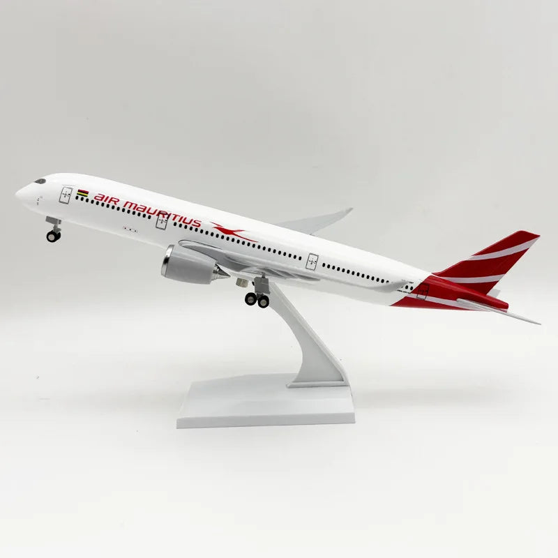 30cm Resin Simulation Aircraft Air Mauritius A350 Model Airplanes 1/250 Scale Assemble For Static Collection Display With Stand