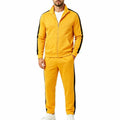 Men's two-piece loose casual commuting simple zip-up stand collar jacket and sweatshirt set, breathable and not stuffy