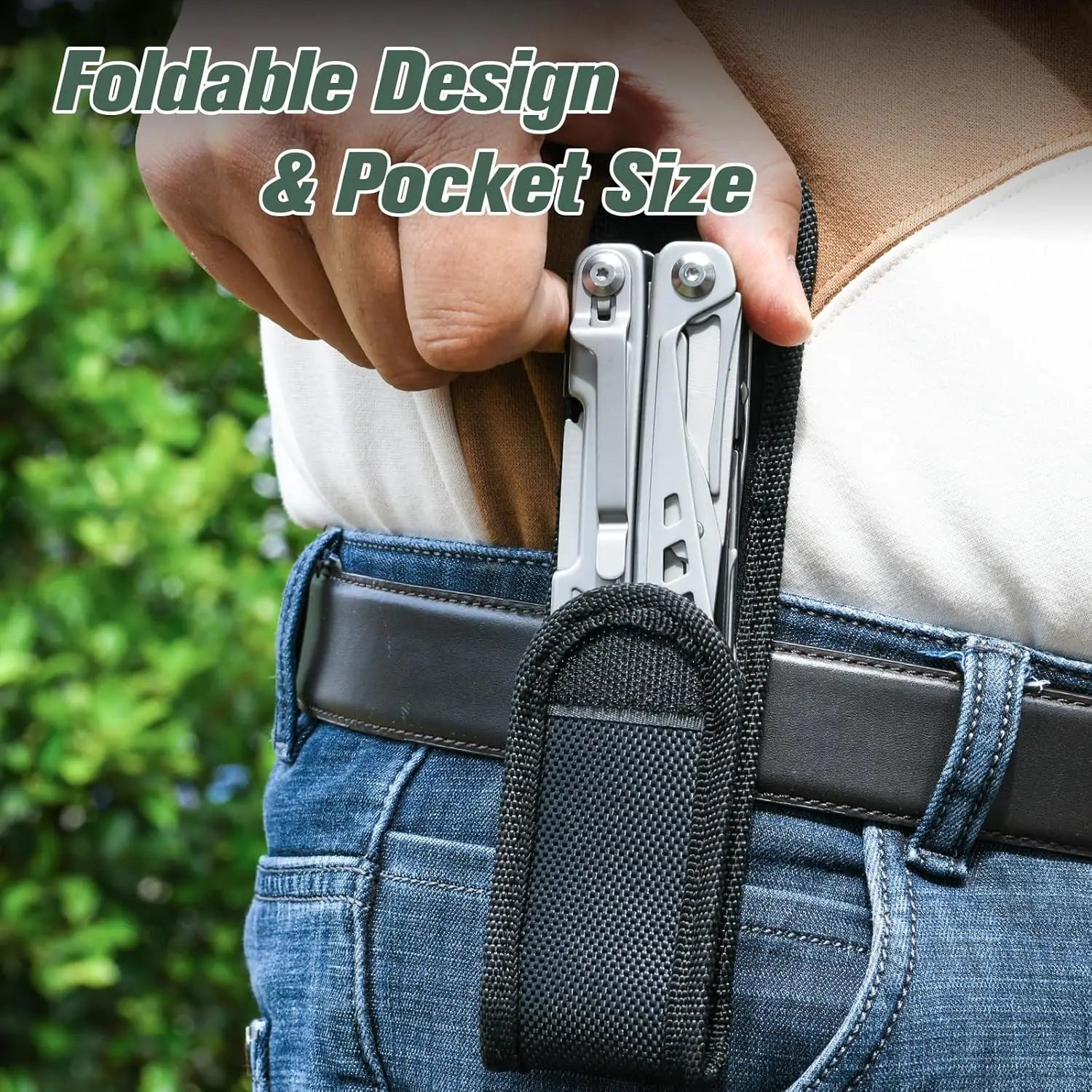 Multitool Stainless Steel Multi-Tool Pliers 22-in-1 with Safety Locking, Pocket Knife, Bottle Opener, EDC Equipment With Pocket Clip for Survival, Camping, Hunting and Hiking.