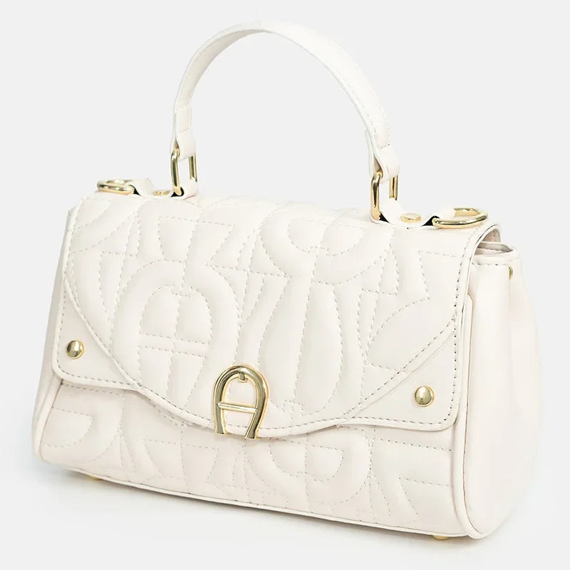 New Retro Women's Bag with Solid Color Letter Printing Exquisite Handbag, High-quality Multifunctional Niche Aesthetic Bag