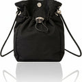 Pomelo Best Mini Nylon Drawstring Crossbody Bag Waterproof Magnetic Snap Small Bucket Shoulder Bag For Daily Travel Outing