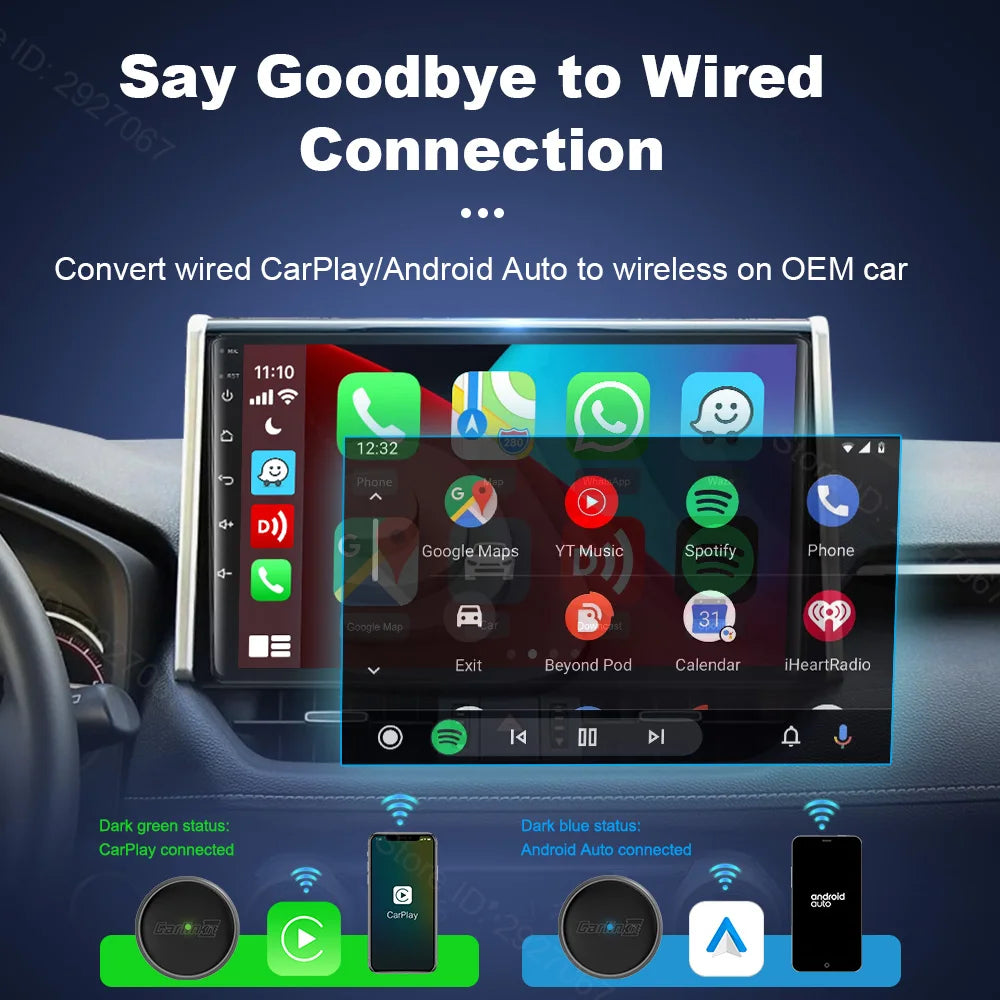 CarlinKit Mini Ultra 3 Carplay Adapter Wireless Bluetooth Dongle Android Auto 5G Hz WiFi Auto Connect for Toyota Mazda Kia Volvo