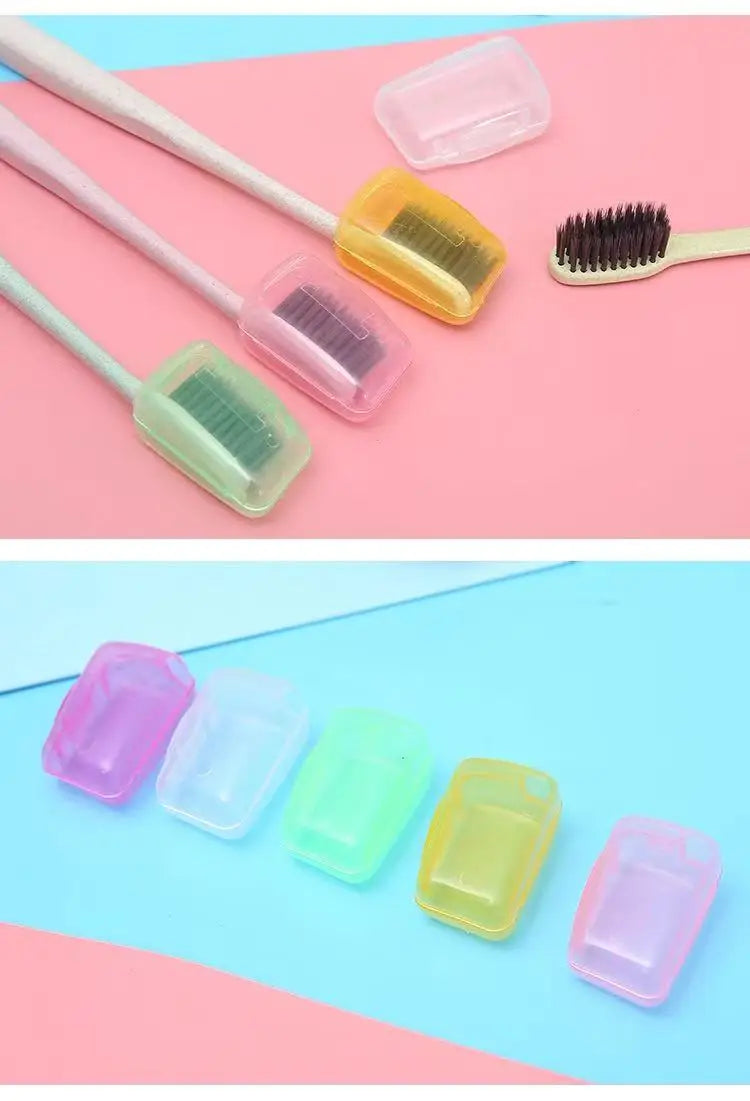 5pcs Portable Toothbrush Head Cover Travel Dustproof Protector Cap for Outdoor Camping Business Trip Bathroom Accessories