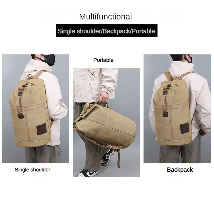30L/60L Outdoor Sports Bag  Rucksack Canvas Backpacks  School Bag Hiking Travel Backpacks Bucket Bag