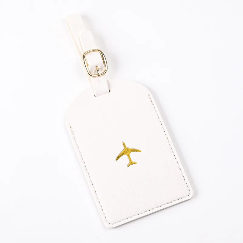 Thicken PU Hot Stamping Aircraft Boarding Pass Luggage Tag  Suitcase Name Label Travel Tags Luggage Tags Travel Accessories
