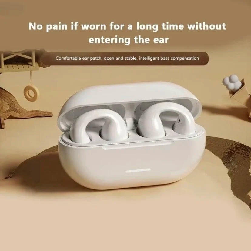 2026 Year of the Horse Gift Ear Clip Bluetooth 5.3 Headphones Open Ear Sports Long Battery HD Call Earbuds