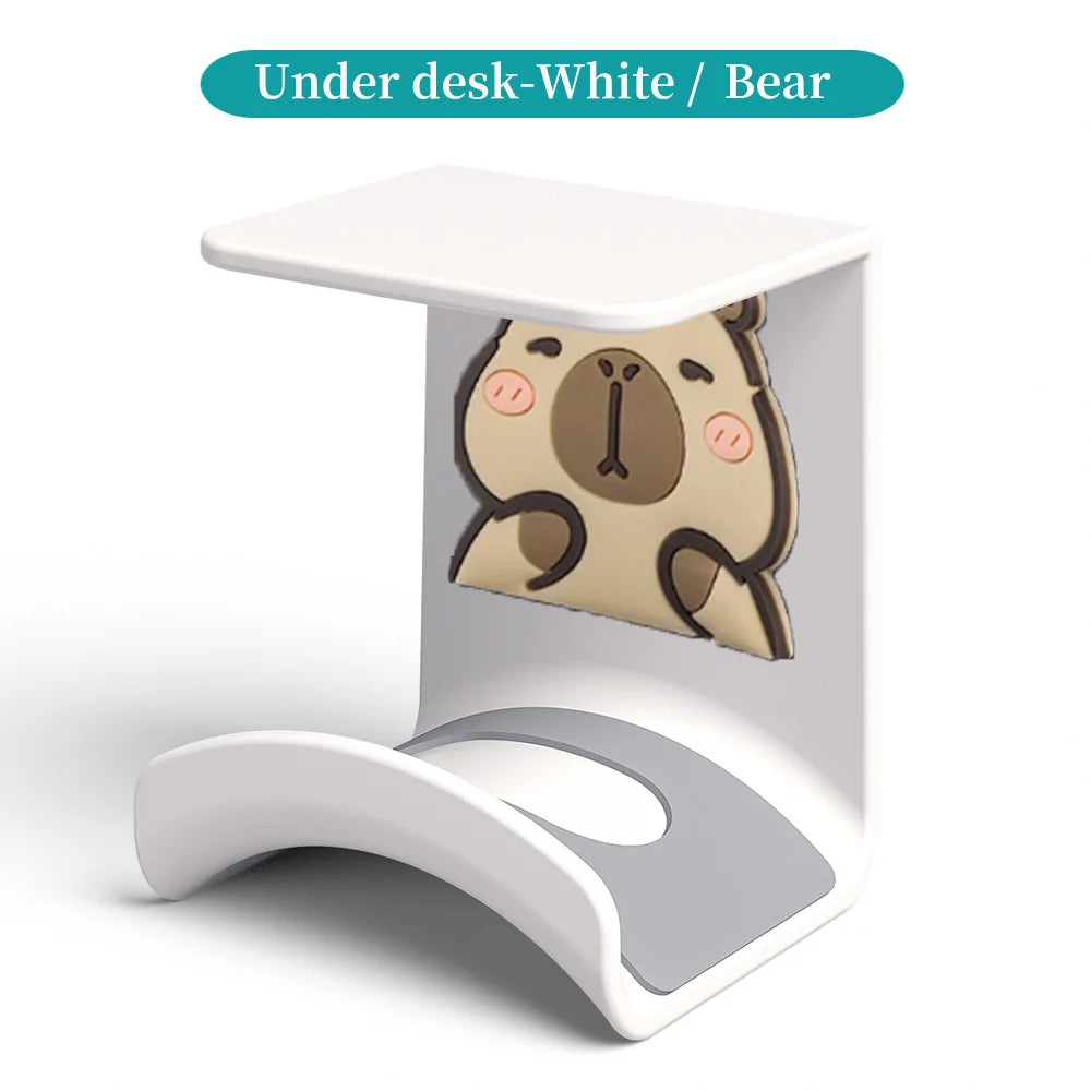 Universal Headphone Stand No Punching Plastic Wall Mount Hanger Under Desk Headset Rack Holder Support for Gaming Earphone