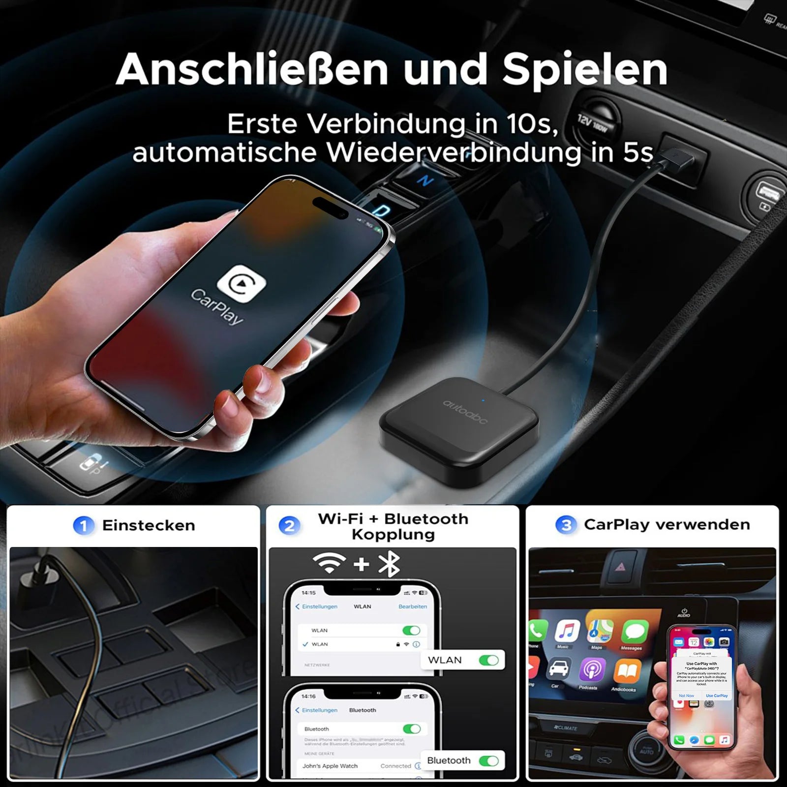 Carbitlink to Wireless CarPlay Car Navigation Plug & Play Car Carbit link For Baic X55 Geely Jetour Changan Chery DongFeng