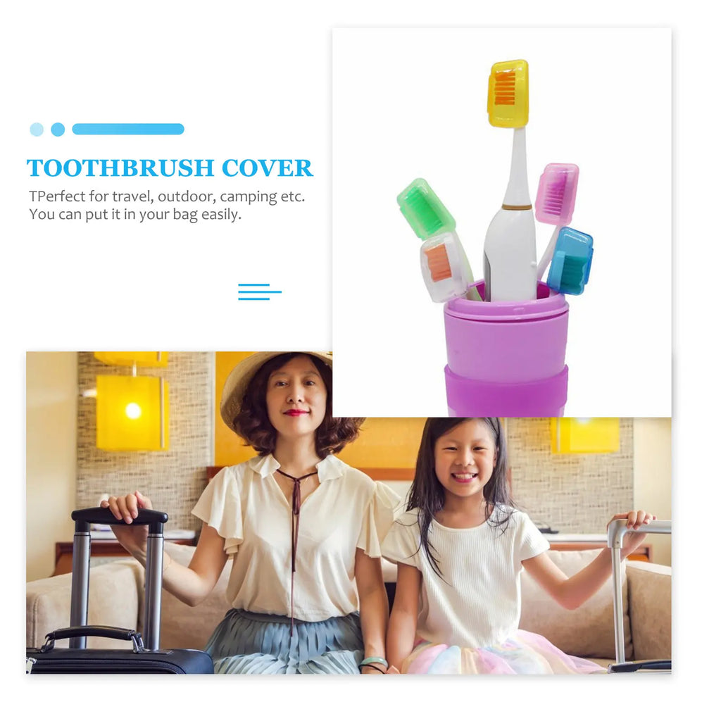 30Pcs Toothbrush Cover Portable Plastic Toothbrush Cap for Travel Camping Outdoor Use Compatible with Most Toothbrushes