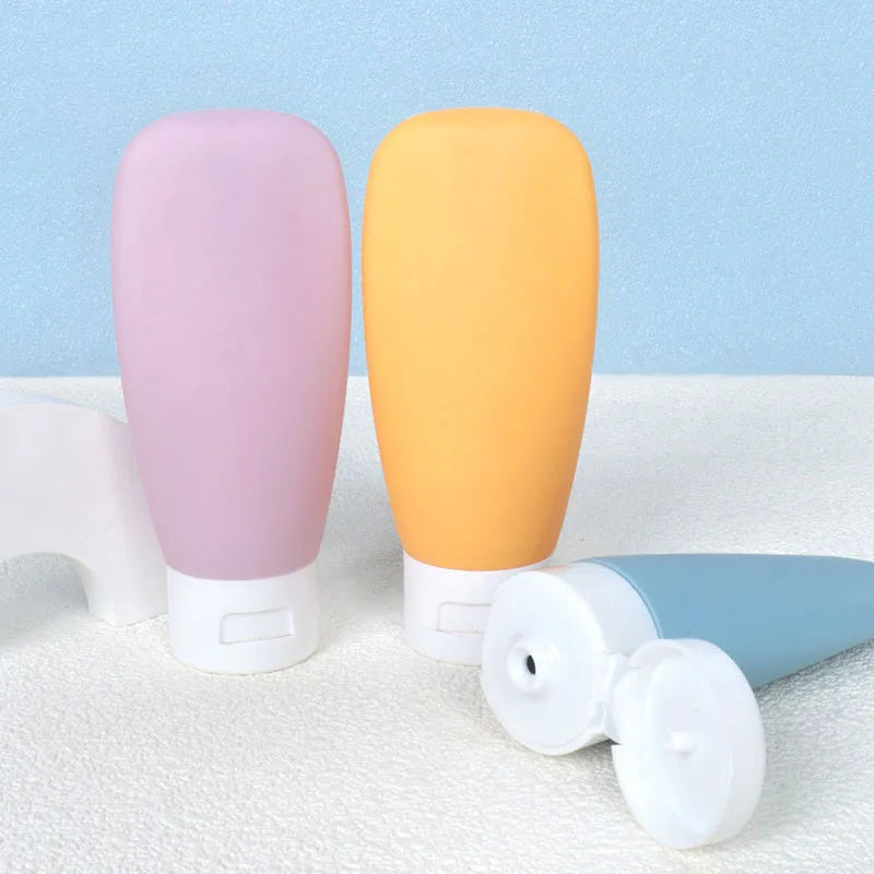 4 Pcs 60ml Liquid Container Empty Refillable Packing Cosmetic Lotion Leakproof Bottle Travel Refillable Bottle Sub-Bottling