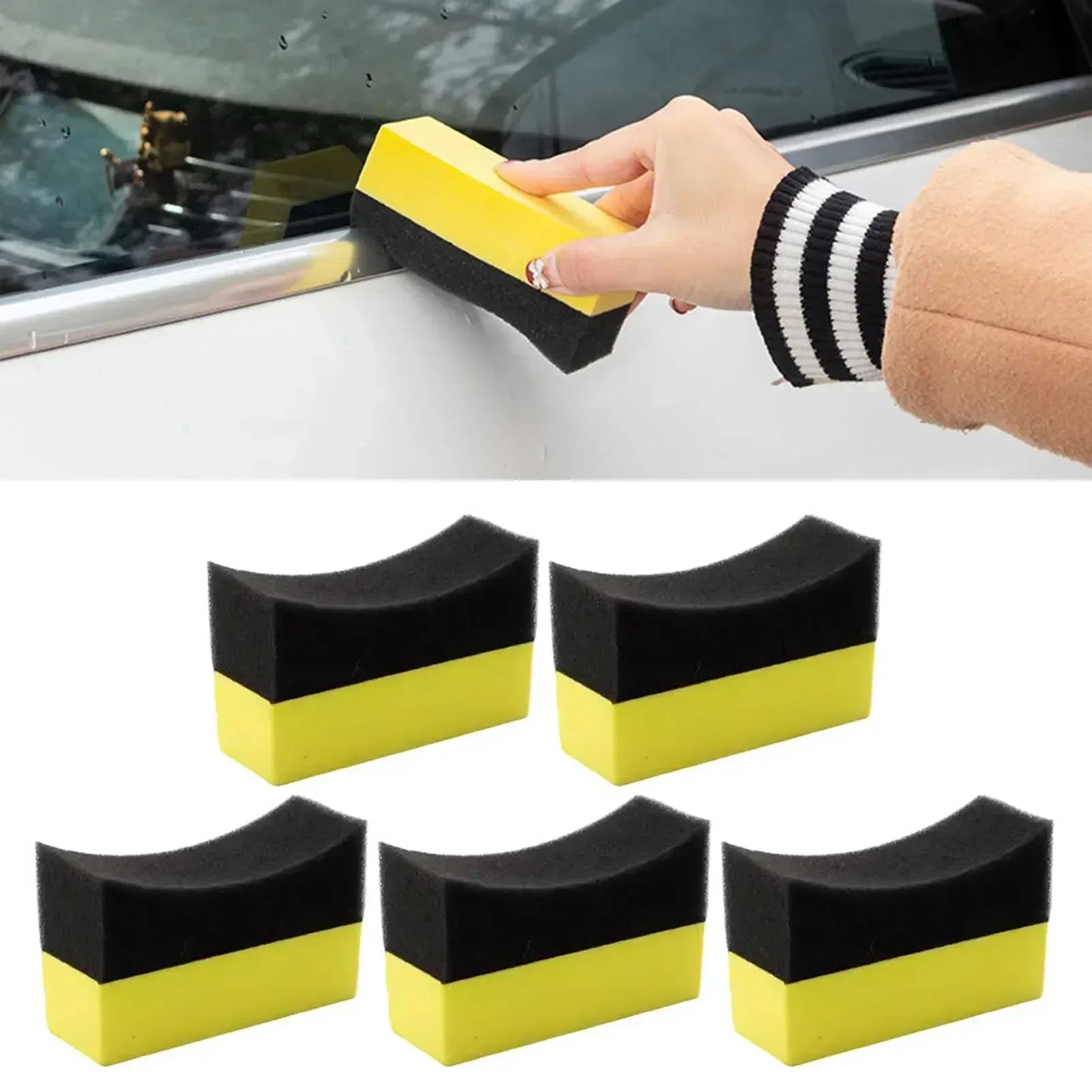 5-10Pc Car Tire Wax Polishing Sponge Brush Paint Surface and Interior Corner Cleaning Sponge Waxing and Polishing Care Sponge