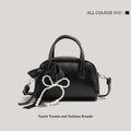 Sweet Mini Boston Bag Women Fashion Pearl Pendant Bow Shoulder Bag Casual Handbag