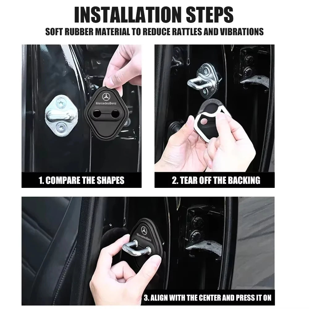 Car Door Lock Protector Cover Stickers For Mercedes Benz AMG W126 W140 W190 W203 W204 W212 W222 Interior Mouldings GJM-SG-BENC