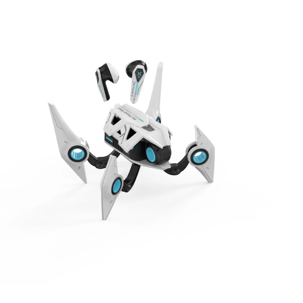 Alien Mech Style Trendy Cool Bluetooth Earphones Noise Cancellation Light Effect Mechanical Design In-Ear Wireless Earbuds