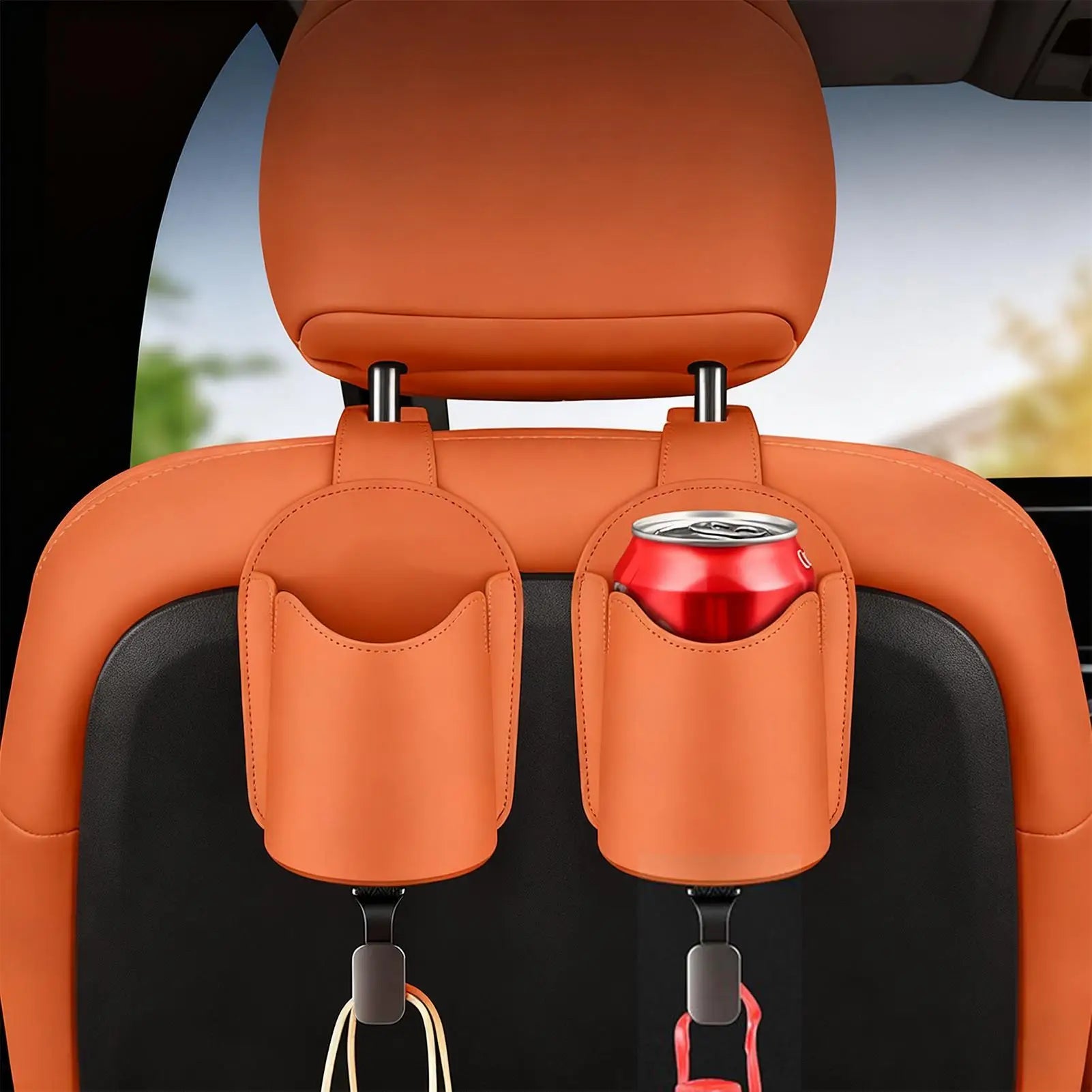 Cup Holder for Car Back Seat Multifunctional Automotive Storage Car Back Seat Cup Holder Headrest Hook for Travel Truck Interior