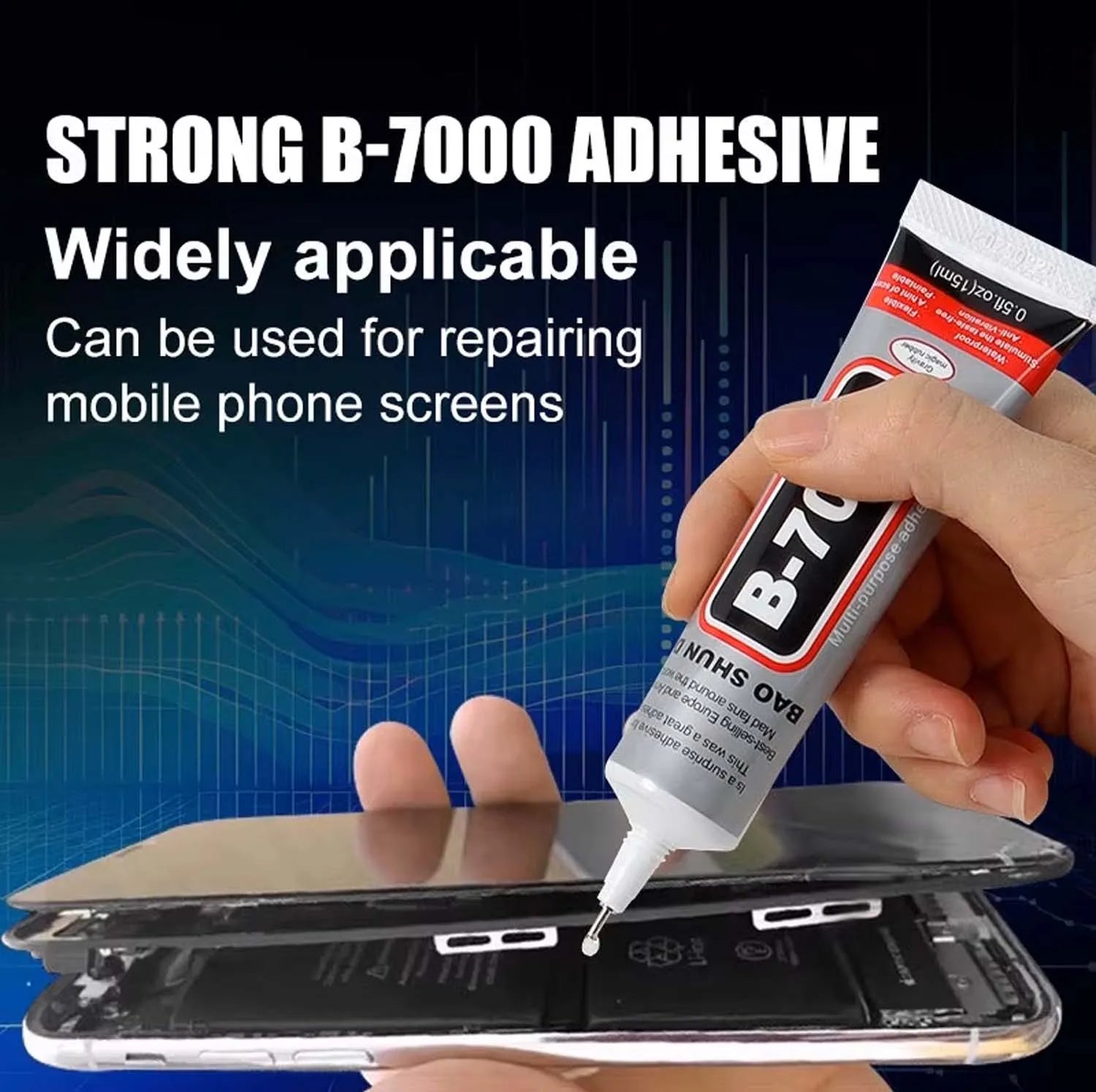 15PCS 15mL B-7000 Transparent Strong Glue  Mobile Phone Touch Screen Adhesive B-7000 DIY Repair Diamond Jewelry Glass Office.