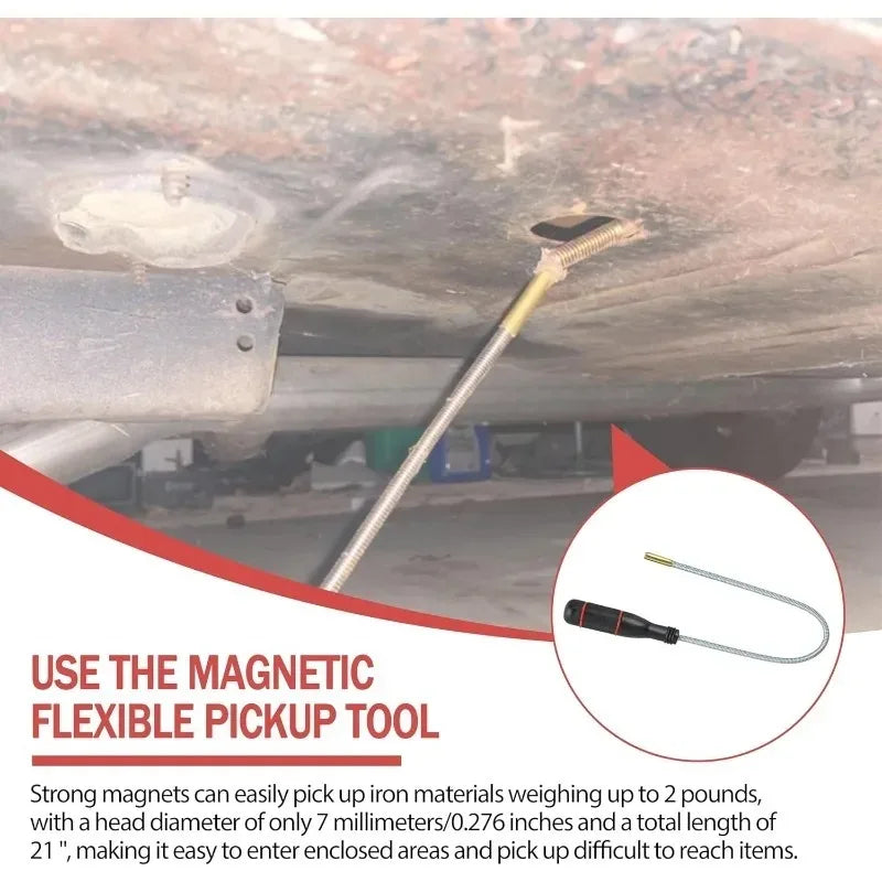 Bendable Magnetic Retrieval Tool Flexible Suction Grabber for Fallen Objects in Drains Pipes Car Repair Workshop