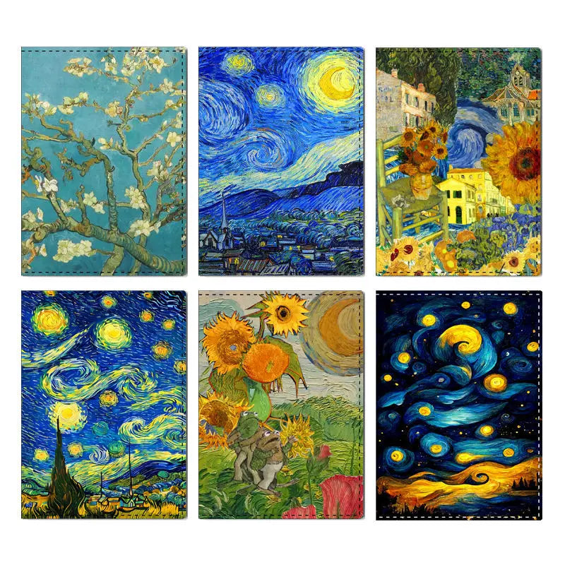 New Creative Van Gogh Oil Painting Passport Cover Women Men Travel Accessories The Starry Night Design Protected Passport Holder