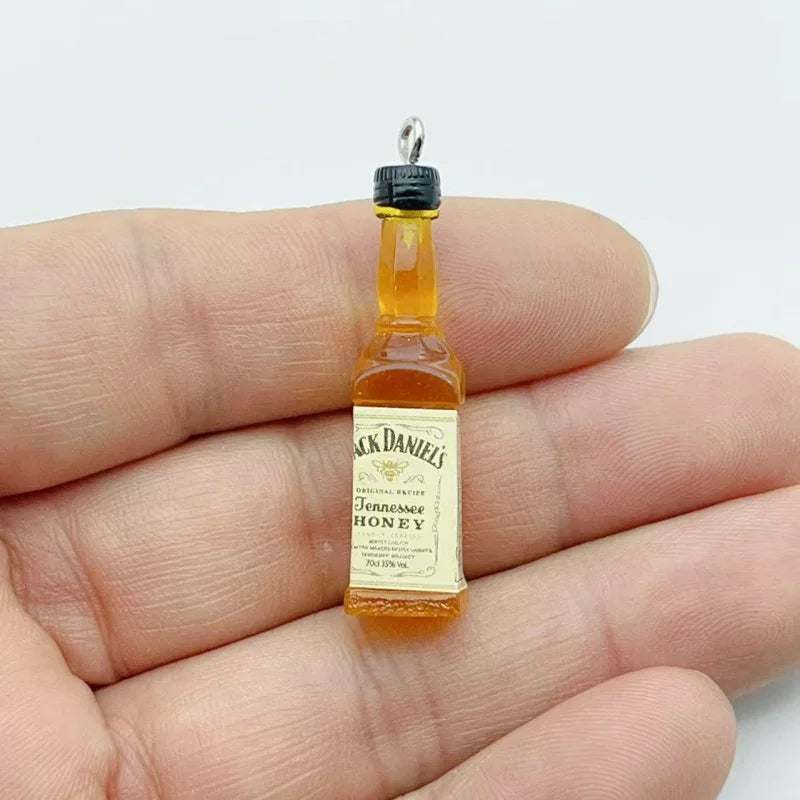 10Pcs Random Mixed Mini Liquor Bottle Resin Charms Simulation Drink Bottle Pendant DIY Handmade Jewelry Keychain Accessories
