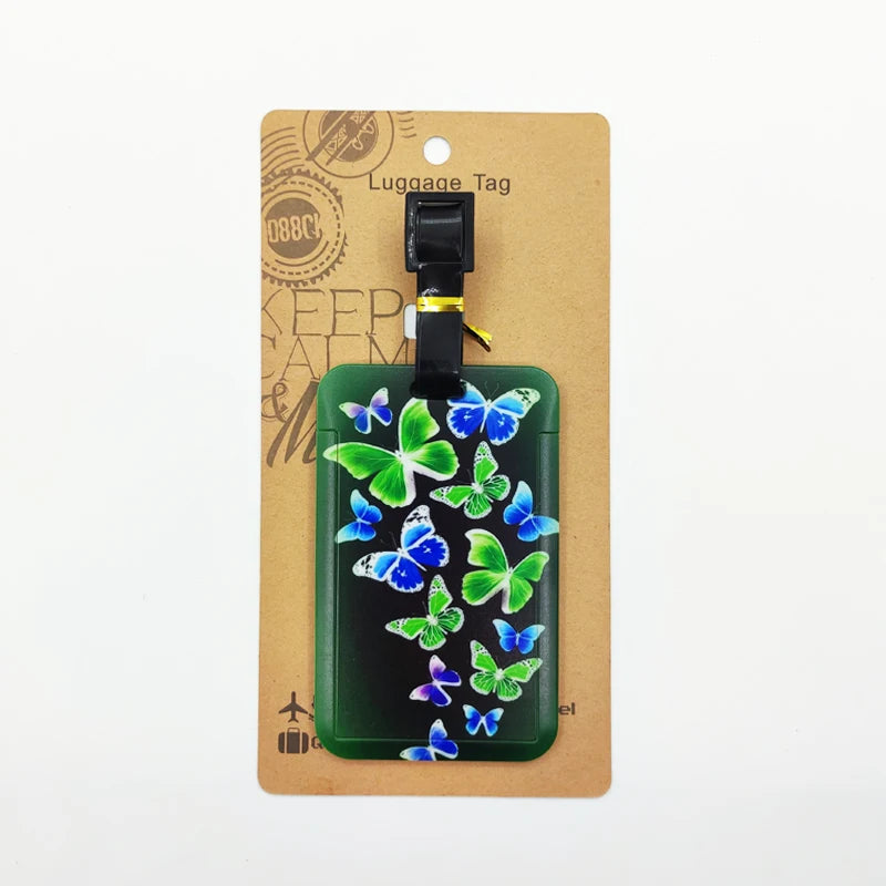 Butterfly Luggage Label Women Travel Luggage Tag Girls Suitcase ID Address Holder Baggage Boarding Portable Suitcase Ticket