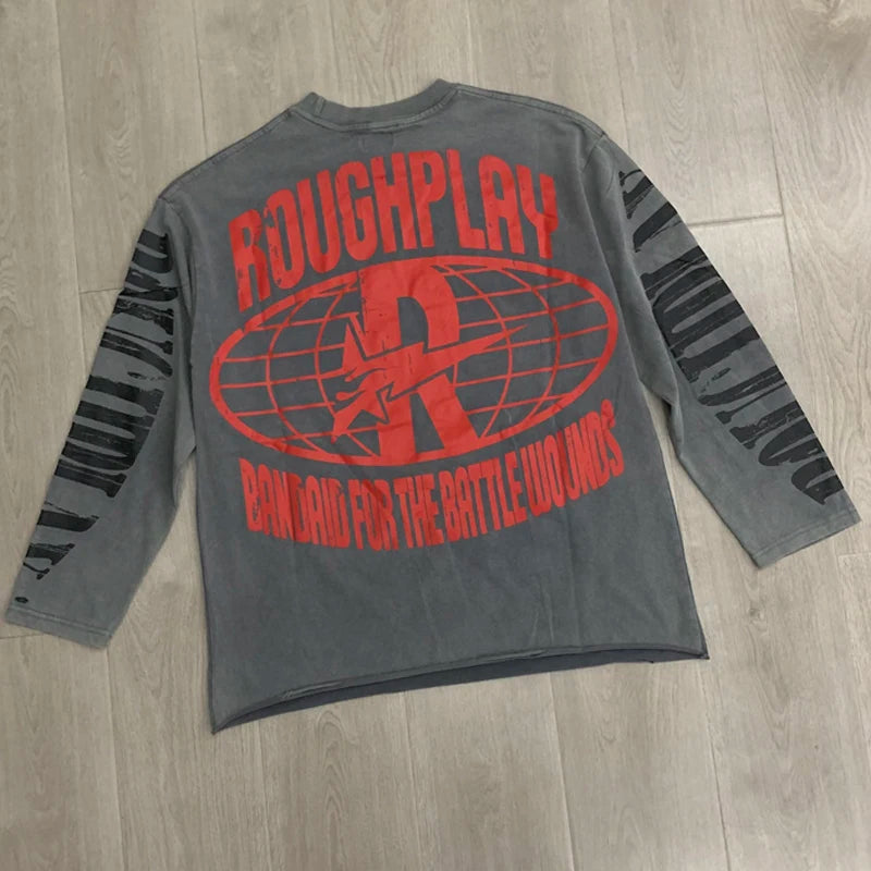 26SS New High Quality Street Lashion Hip Hop Rough Long Sleeved Fall Men's Women's Loose Casual T-Shirt
