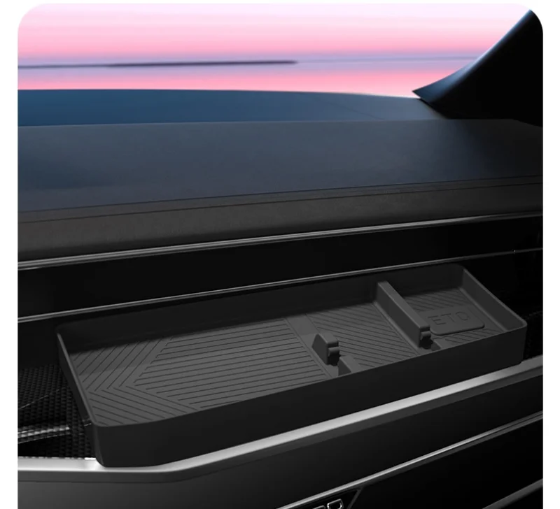For Audi 2019-2025 A6/A7 Rear Screen Storage Box Instrument Panel Silicone ETC Storage Box Car Interior Accessories