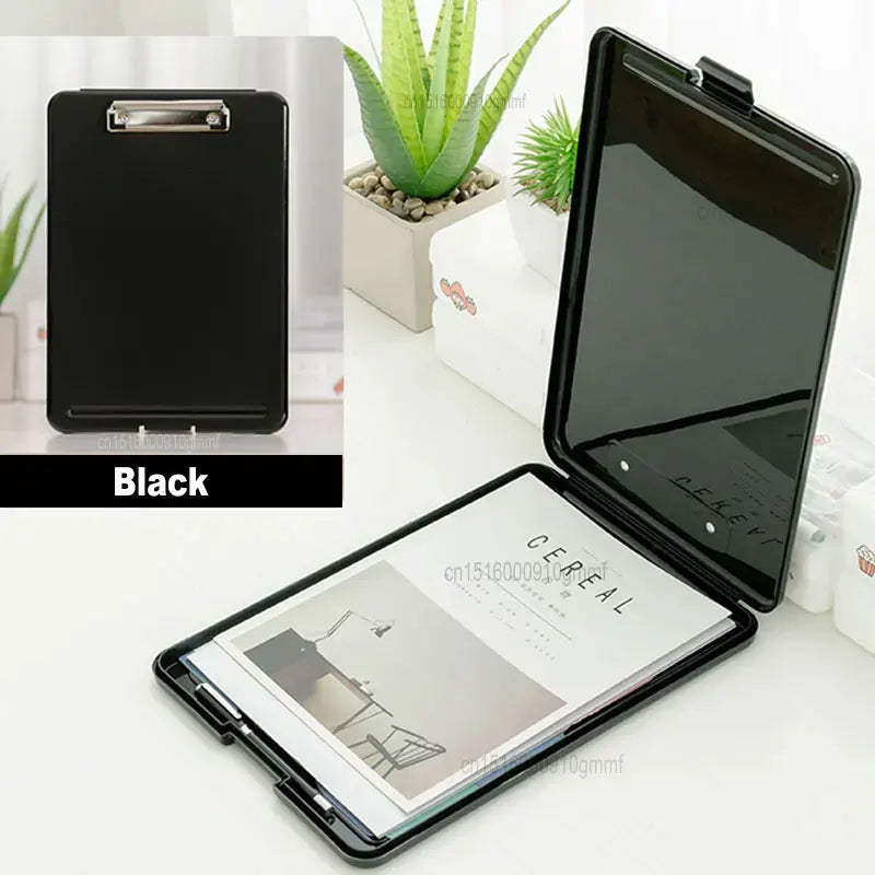 A4 Paper File Document Storage Box With Folder Clip Writing Board WordPad Office School Stationery Holder Organizer Case 8 Color