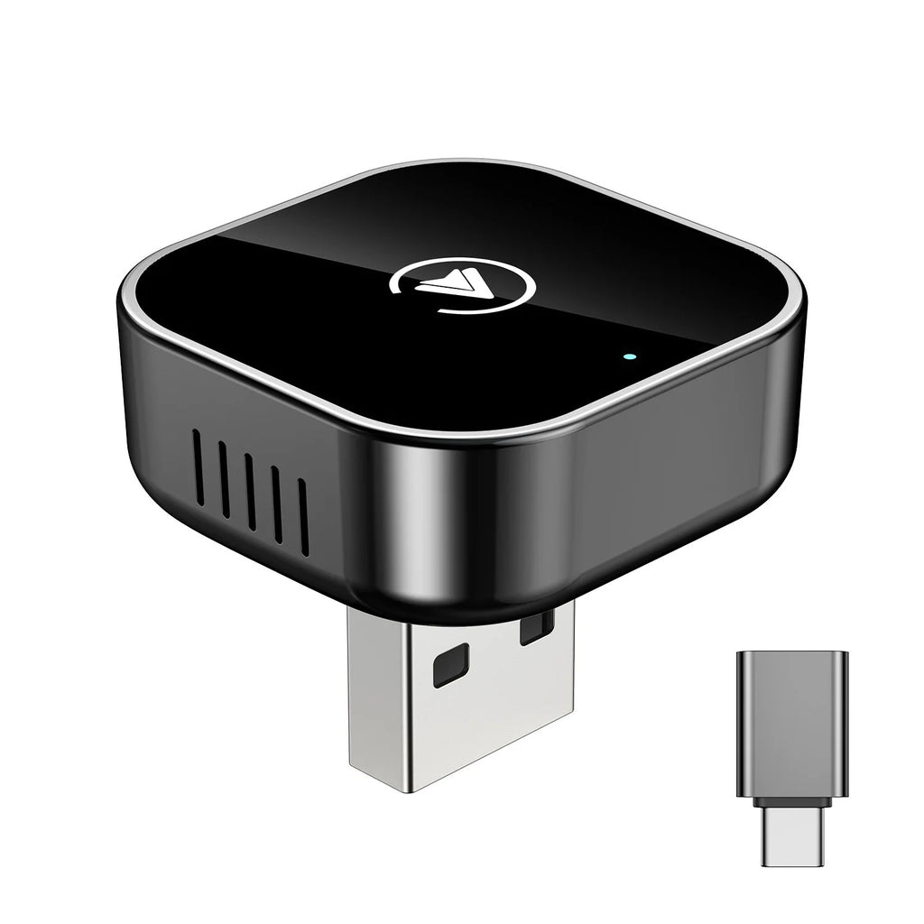 Wireless CarPlay Adapter Android Auto AI Box 2 in 1 Plug and Play for Car Convert Wired to Wireless Low Latency Compact