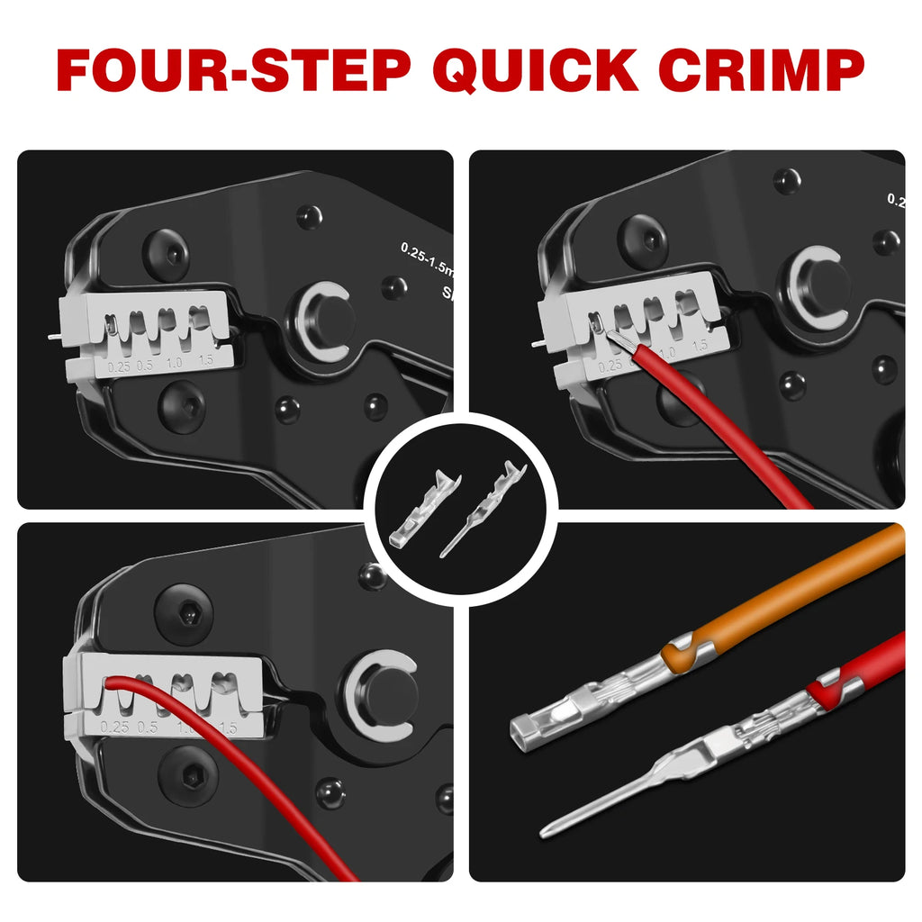 SN-58B Dupont Crimping Tool Kit 2.54mm Pitch Single Row Male Headers, Dupont Crimp Pins Jumper Wire Crimping Plier Hand Tool